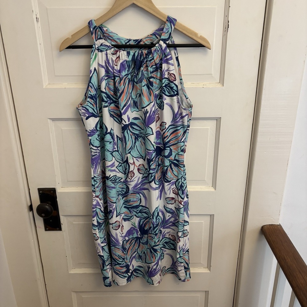 Aryeh Women's White Floral Sleeveless Halter Dress Size‎ M